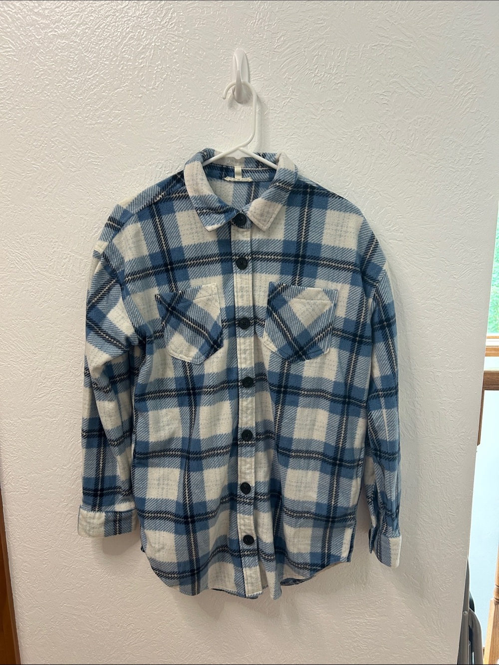 Maurices Blue and White Plaid Button-Down Shirt